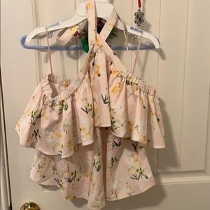 Rebecca Taylor Off-The-Shoulder Halter Top